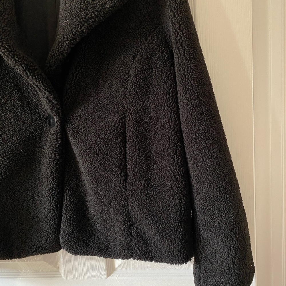 Sanctuary Faux Sherpa Teddy Jacket In Black - Picture 3 of 9